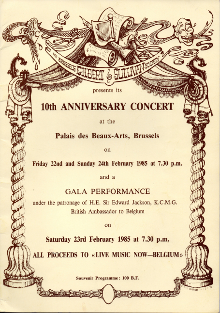 10th Anniversary Concert (1985) – programme