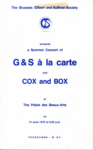 G&S à la carte and COX and BOX (Summer concert 1978)
